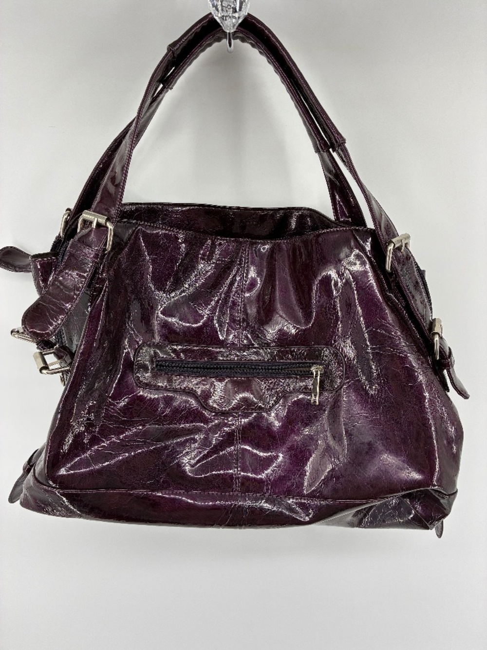 Classic Patent Purple Hobo Bag - Chic Everyday Shoulder Bag